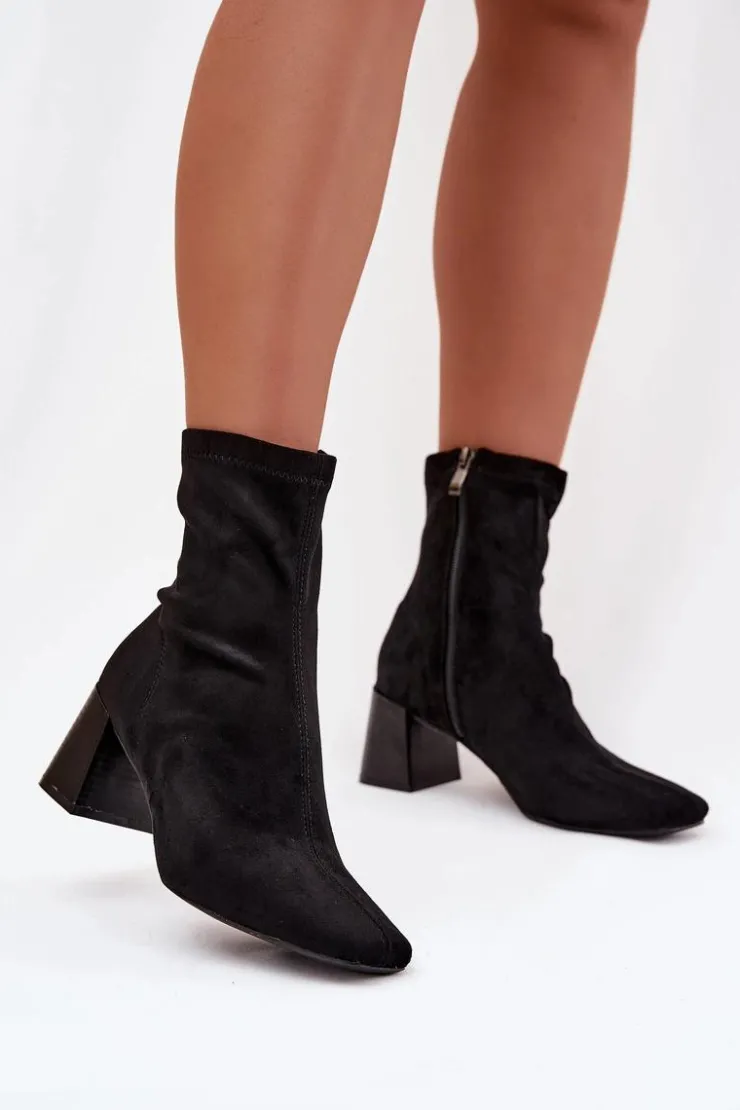 Online Boto Botki Damskie Na Słupku Z Eko Zamszu Olianne