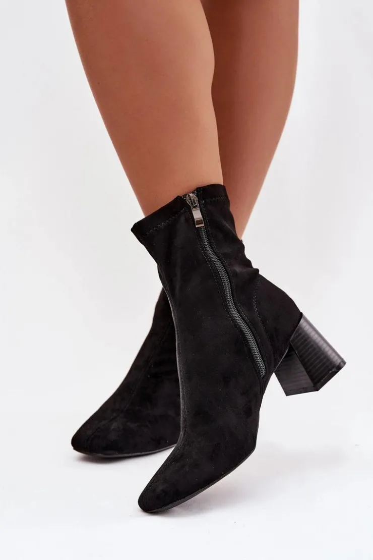 Online Boto Botki Damskie Na Słupku Z Eko Zamszu Olianne