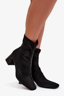 Online Boto Botki Damskie Na Słupku Z Eko Zamszu Olianne