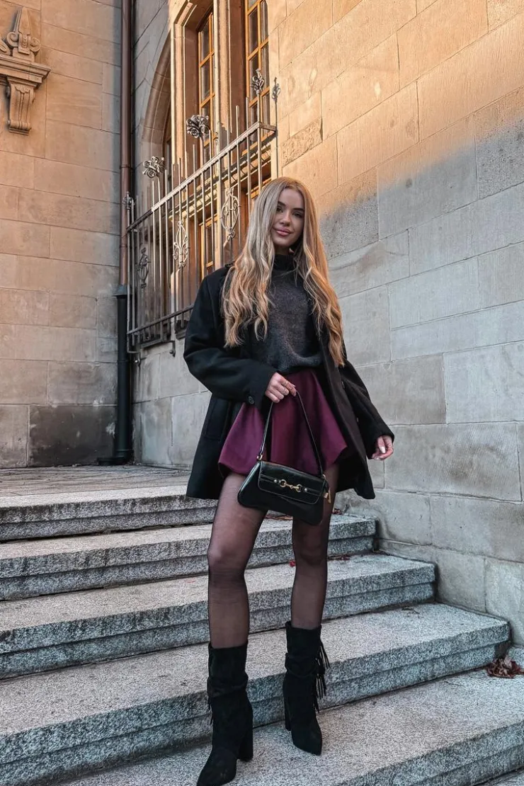 Online Boto Botki Damskie Na Słupku Z Frędzlami I Marszczeniem Ocieplane Czarne Darlina Czarny