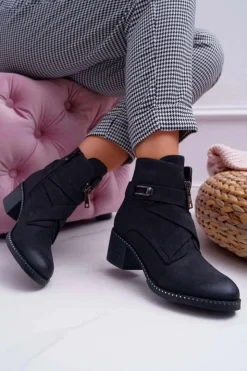 Online Buty damskie Vinceza Botki Damskie Na Słupku Zamszowe Czarne Brave