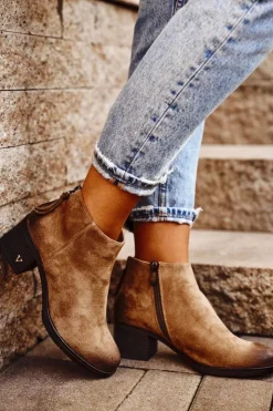 Buty damskie Vinceza Botki Na Słupku|Botki Zimowe Damskie*Botki Damskie Na Słupku Zamszowe Beżowe Volares