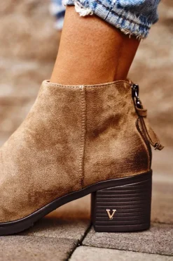 Buty damskie Vinceza Botki Na Słupku|Botki Zimowe Damskie*Botki Damskie Na Słupku Zamszowe Beżowe Volares