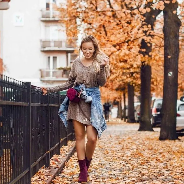 Damskie Boto Botki Damskie Na Słupku Zamsz Bordowe Endless