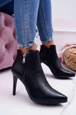 Clearance Buty Sergio Leone Botki Damskie Na Szpilce Sergio Leone BT502