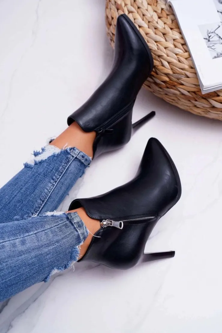 Clearance Buty Sergio Leone Botki Damskie Na Szpilce Sergio Leone BT502