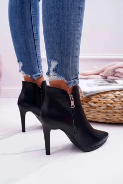 Clearance Buty Sergio Leone Botki Damskie Na Szpilce Sergio Leone BT502