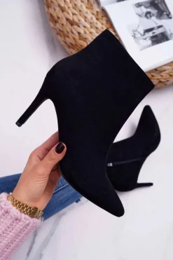 Damskie Boto Botki Damskie Na Szpilce Zamszowe Famaq