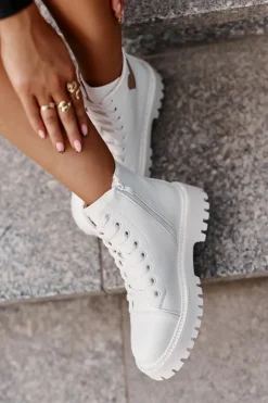 Boto Botki Sznurowane|Czarne Botki*Botki Damskie Na Zamek Z Ozdobnym Sercem Białe Obeena