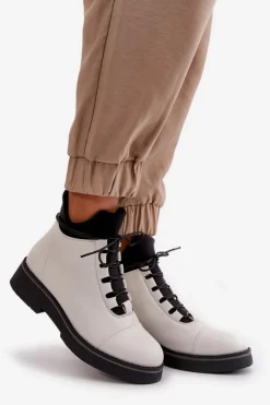 Boto Botki Ocieplane|Czarne Botki*Botki Damskie Ocieplane Z Niską Cholewką Eko Skórzane Białe Biały