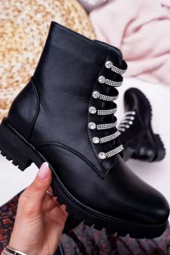 Boto Botki Zimowe Damskie|Botki Płaskie*Botki Damskie Płaski Obcas Na Suwak Czarne Terrem