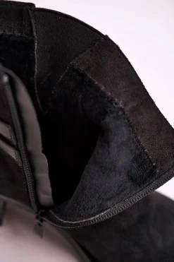 Buty Sergio Leone Botki Damskie Sergio Leone Zamszowe Czarne BT615