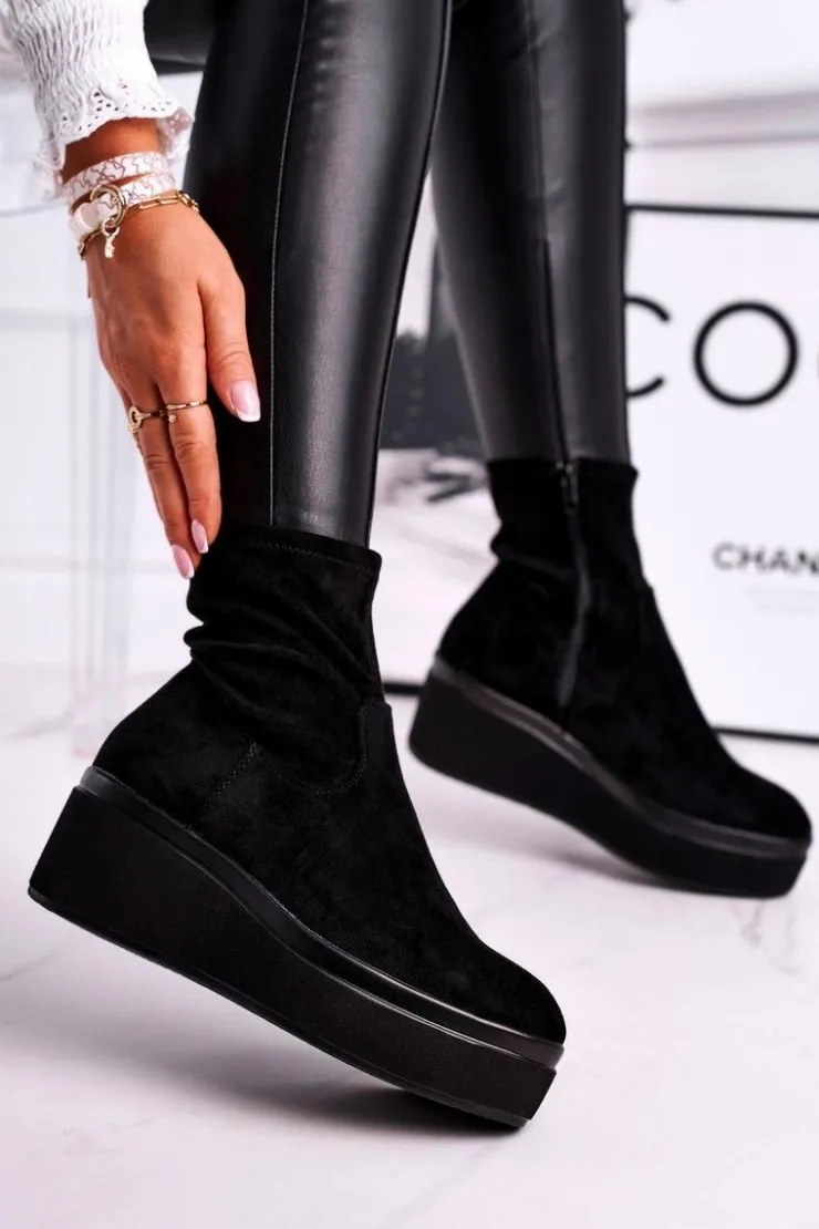 Damskie Buty Sergio Leone Botki Damskie Sergio Leone BT730 Czarne