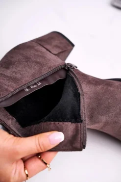 Damskie Buty Sergio Leone Botki Damskie Sergio Leone Coffee BT528