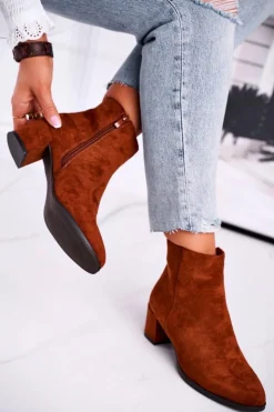 Outlet Buty Sergio Leone Botki Damskie Sergio Leone Camel BT528