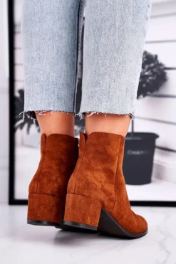 Outlet Buty Sergio Leone Botki Damskie Sergio Leone Camel BT528