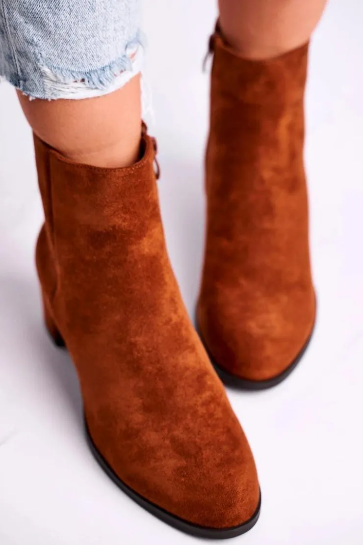 Outlet Buty Sergio Leone Botki Damskie Sergio Leone Camel BT528