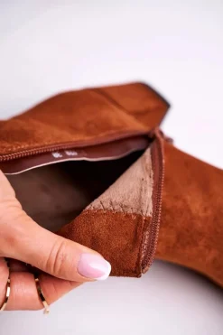 Outlet Buty Sergio Leone Botki Damskie Sergio Leone Camel BT528