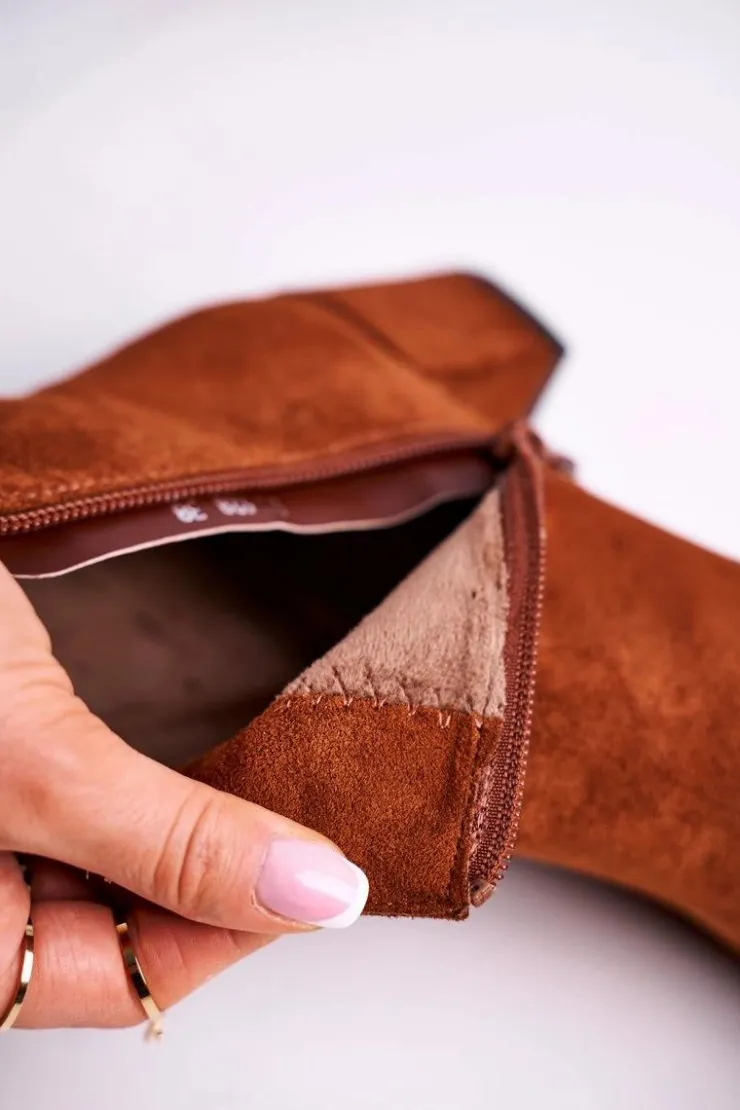 Outlet Buty Sergio Leone Botki Damskie Sergio Leone Camel BT528