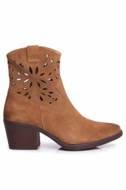 Damskie Damskie buty S.Barski Botki Damskie Skórzane Camel Barski 12622