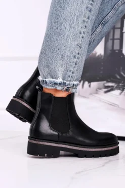 Boto Czarne Botki|Botki Zimowe Damskie*Botki damskie sztyblety czarne Stiletto