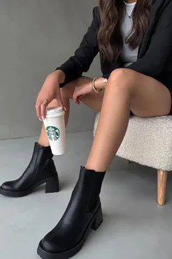 Boto Czarne Botki|Botki Na Obcasie*Botki Damskie Sztyblety Na Słupku Czarne Thalira