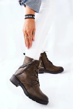 Damskie Buty damskie Vinceza Botki Damskie Workery Brązowe Goorey