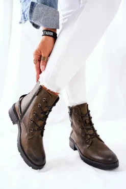 Damskie Buty damskie Vinceza Botki Damskie Workery Brązowe Goorey