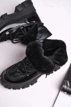 Boto Czarne Botki|Botki Zimowe Damskie*Botki Damskie Wsuwane Rochelle Czarne