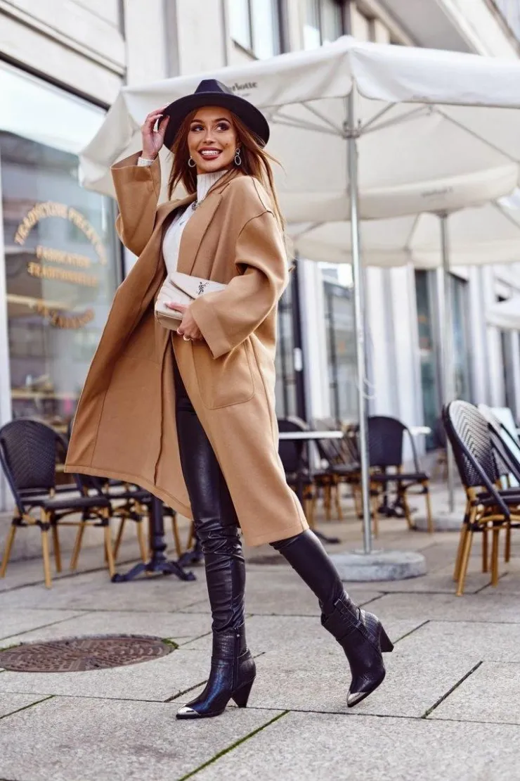 Sale Boto Botki Damskie Wysokie Stalowy Nosek Print Czarne Eternally