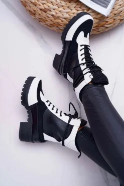 Damskie Boto Botki Damskie Wysokie Sznurowane Ridley