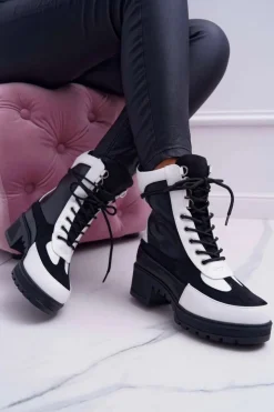 Damskie Boto Botki Damskie Wysokie Sznurowane Ridley