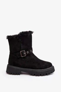 Damskie Buty damskie Vinceza Botki Damskie Z Futerkiem Na Suwak Czarne Morcos