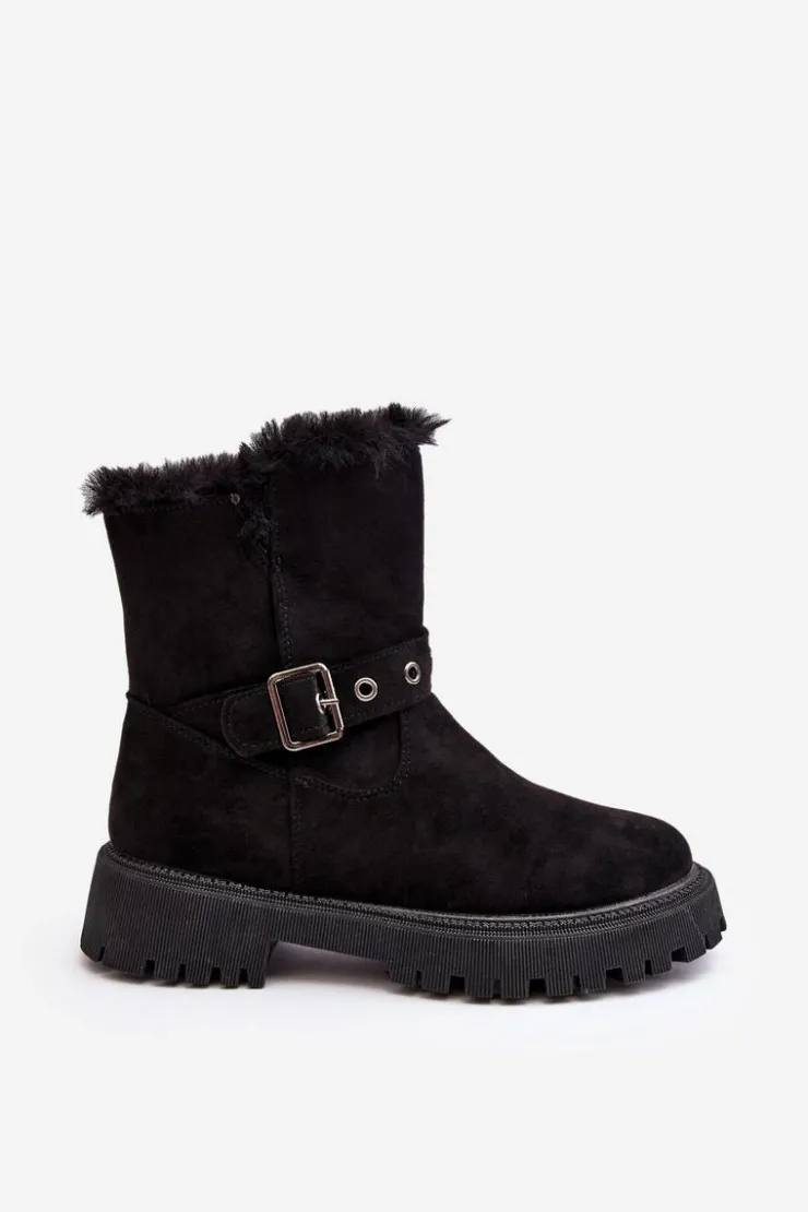 Damskie Buty damskie Vinceza Botki Damskie Z Futerkiem Na Suwak Czarne Morcos