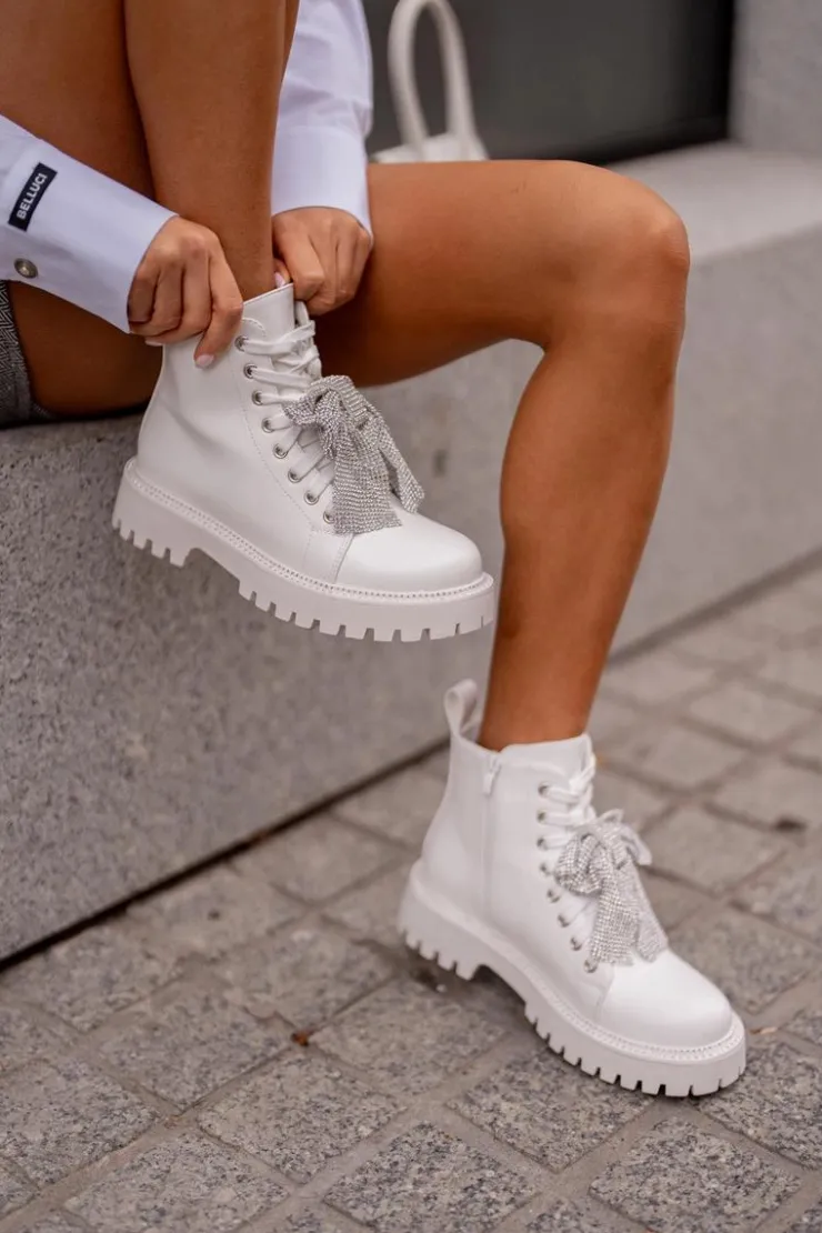 Boto Botki Sznurowane|Czarne Botki*Botki Damskie Z Kokardą Białe Ocenttia