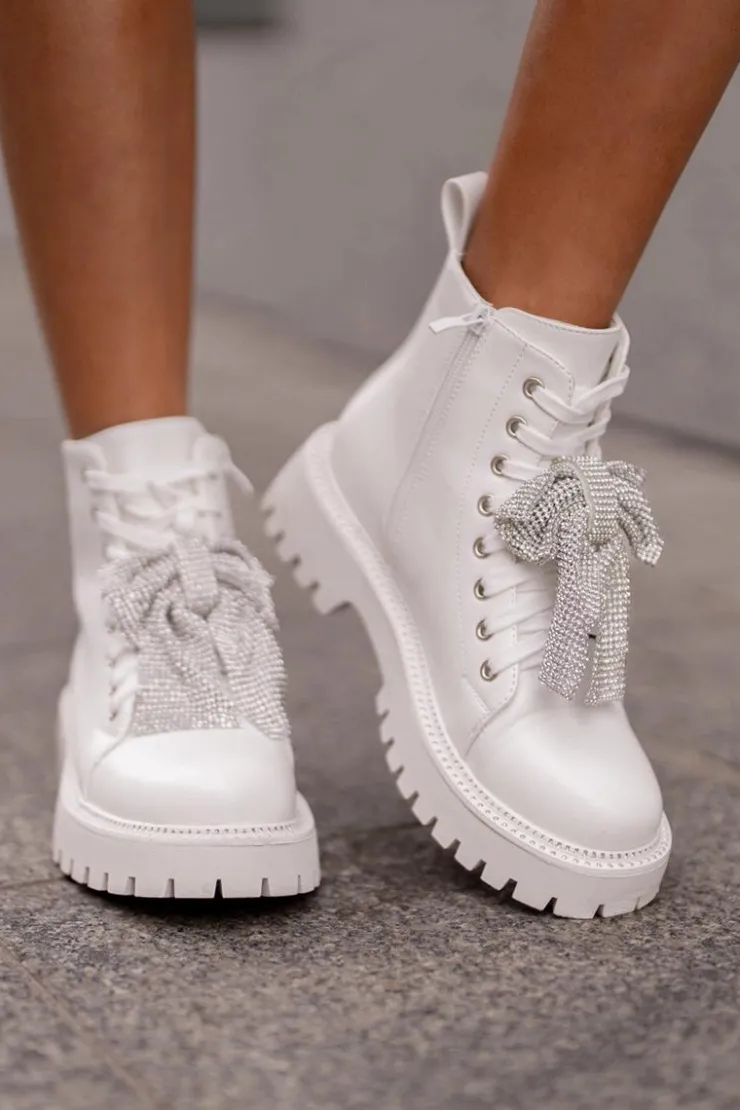 Boto Botki Sznurowane|Czarne Botki*Botki Damskie Z Kokardą Białe Ocenttia