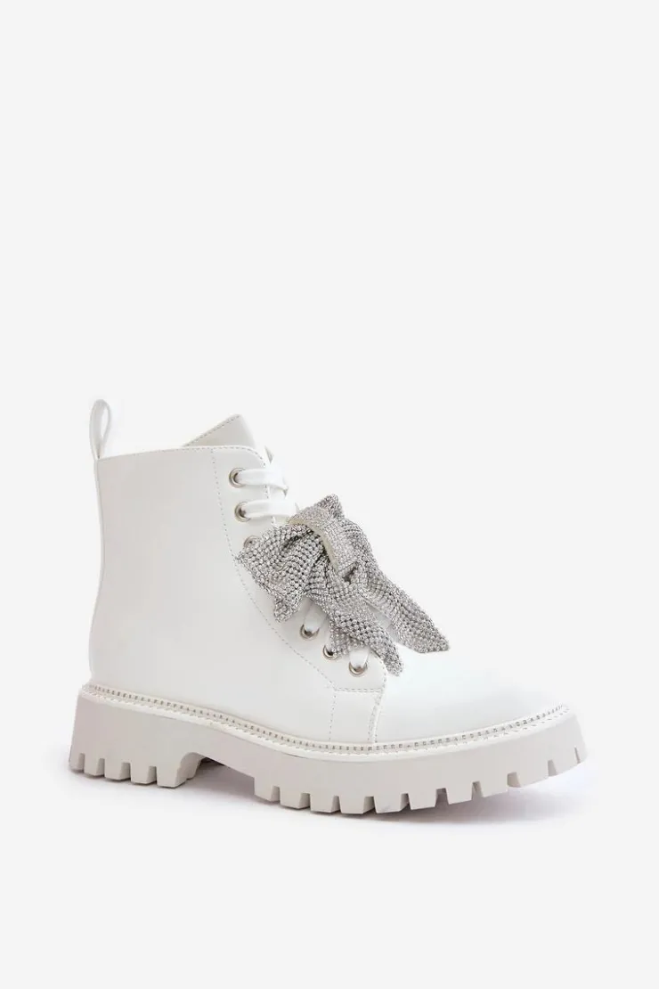 Boto Botki Sznurowane|Czarne Botki*Botki Damskie Z Kokardą Białe Ocenttia