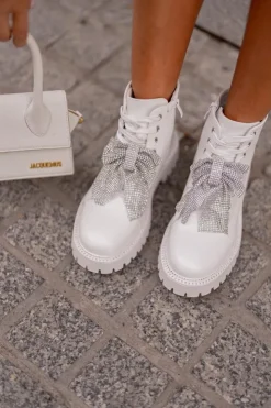 Boto Botki Sznurowane|Czarne Botki*Botki Damskie Z Kokardą Białe Ocenttia