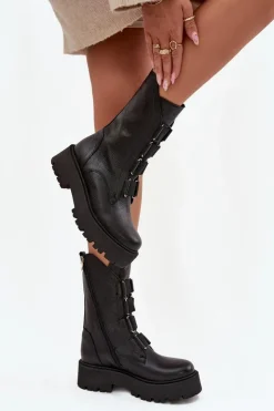 Zazoo Brązowe I Beżowe Botki|Botki Płaskie*Botki Damskie Z Naturalnej Skóry Na Platformie 3795 Czarne Czarny