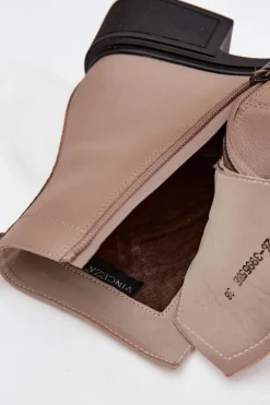 Damskie Buty damskie Vinceza Botki Damskie Z Naturalnej Skóry Na Niskim Obcasie Ocieplane Vinceza 39955 Beżowe