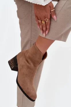 Damskie Buty damskie Vinceza Botki Damskie Z Naturalnego Zamszu Na Obcasie Ocieplane Vinceza 66806 Camel