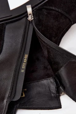 Outlet D&A Botki Damskie Z Naturalnego Zamszu Ocieplane JC52-874 Czarne