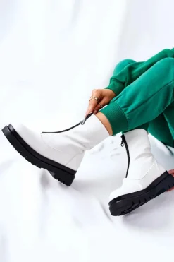 Discount Evento Botki Damskie Z Suwakiem Białe Tierra