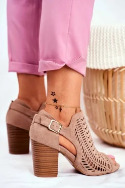 Discount Boto Botki Damskie z Wycięciem Wiosenne Beżowe Beyond Us