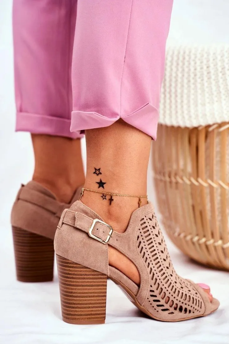 Discount Boto Botki Damskie z Wycięciem Wiosenne Beżowe Beyond Us