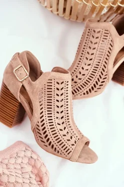 Discount Boto Botki Damskie z Wycięciem Wiosenne Beżowe Beyond Us