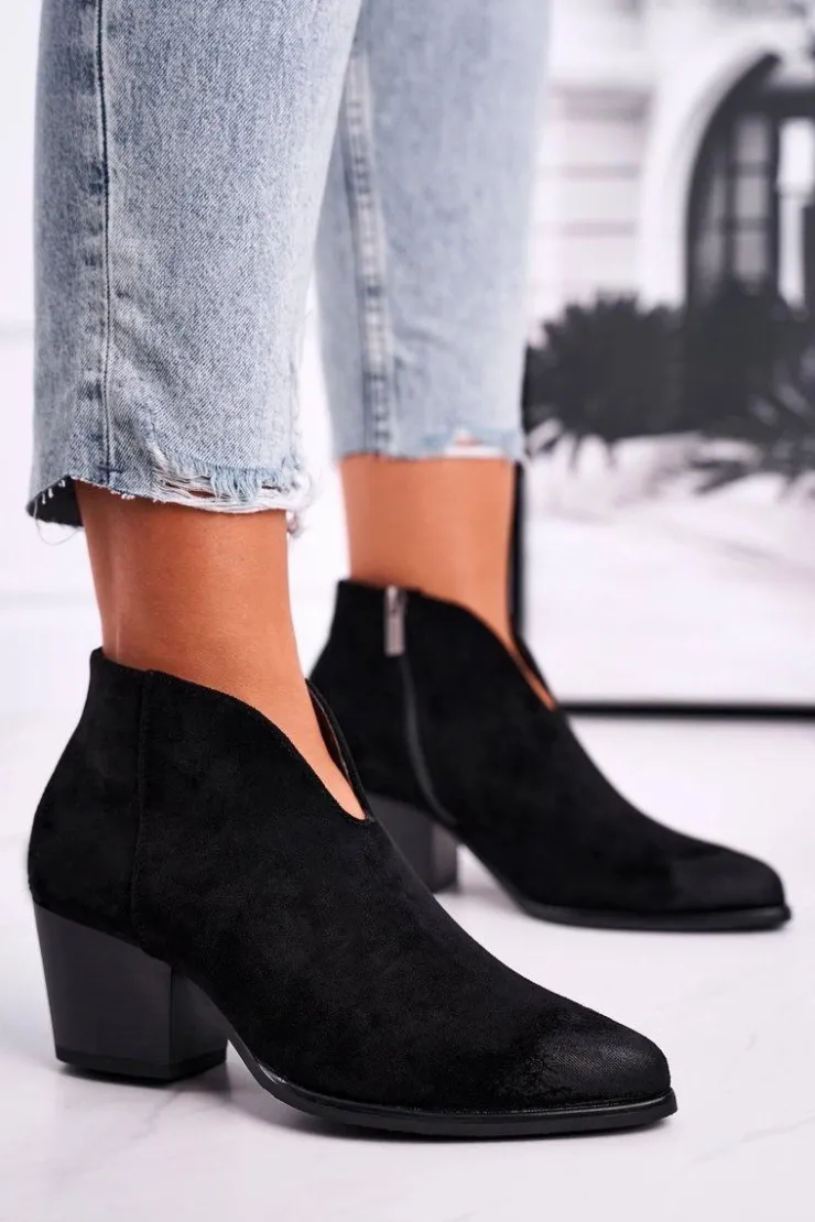 Damskie Buty damskie Vinceza Botki Damskie Z Wycięciem Czarne Best Choice