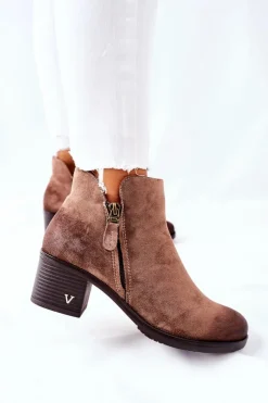 Damskie Buty damskie Vinceza Botki Damskie Zamszowe Beżowe Bellarena