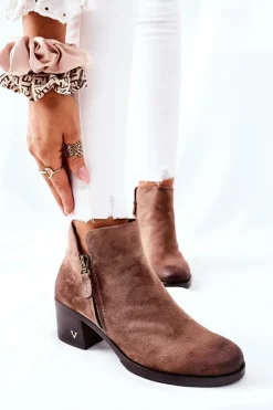 Damskie Buty damskie Vinceza Botki Damskie Zamszowe Beżowe Bellarena