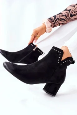 Buty damskie Vinceza Czarne Botki|Botki Zimowe Damskie*Botki Damskie Zamszowe Czarne Brinlack